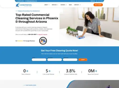 Keepers Commercial Cleaning website by WP Developers